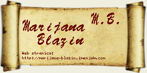 Marijana Blažin vizit kartica